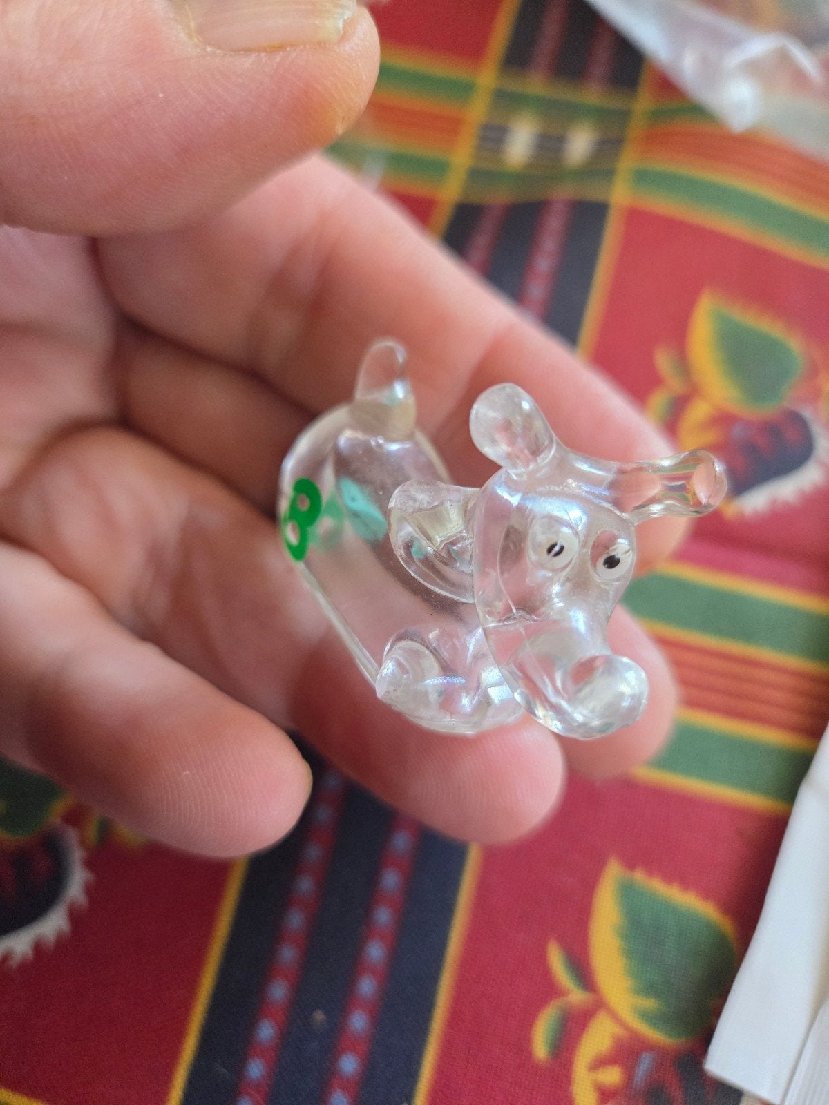 Transparant plastic speelgoedfiguur, mogelijk een varken, Ophalen of Verzenden, Zo goed als nieuw