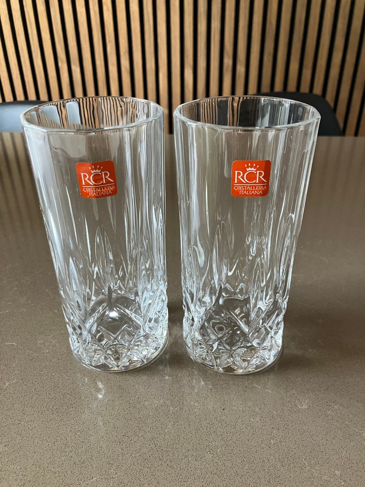 Set van 2 RCR Cristalleria Italiana glazen, Ophalen of Verzenden