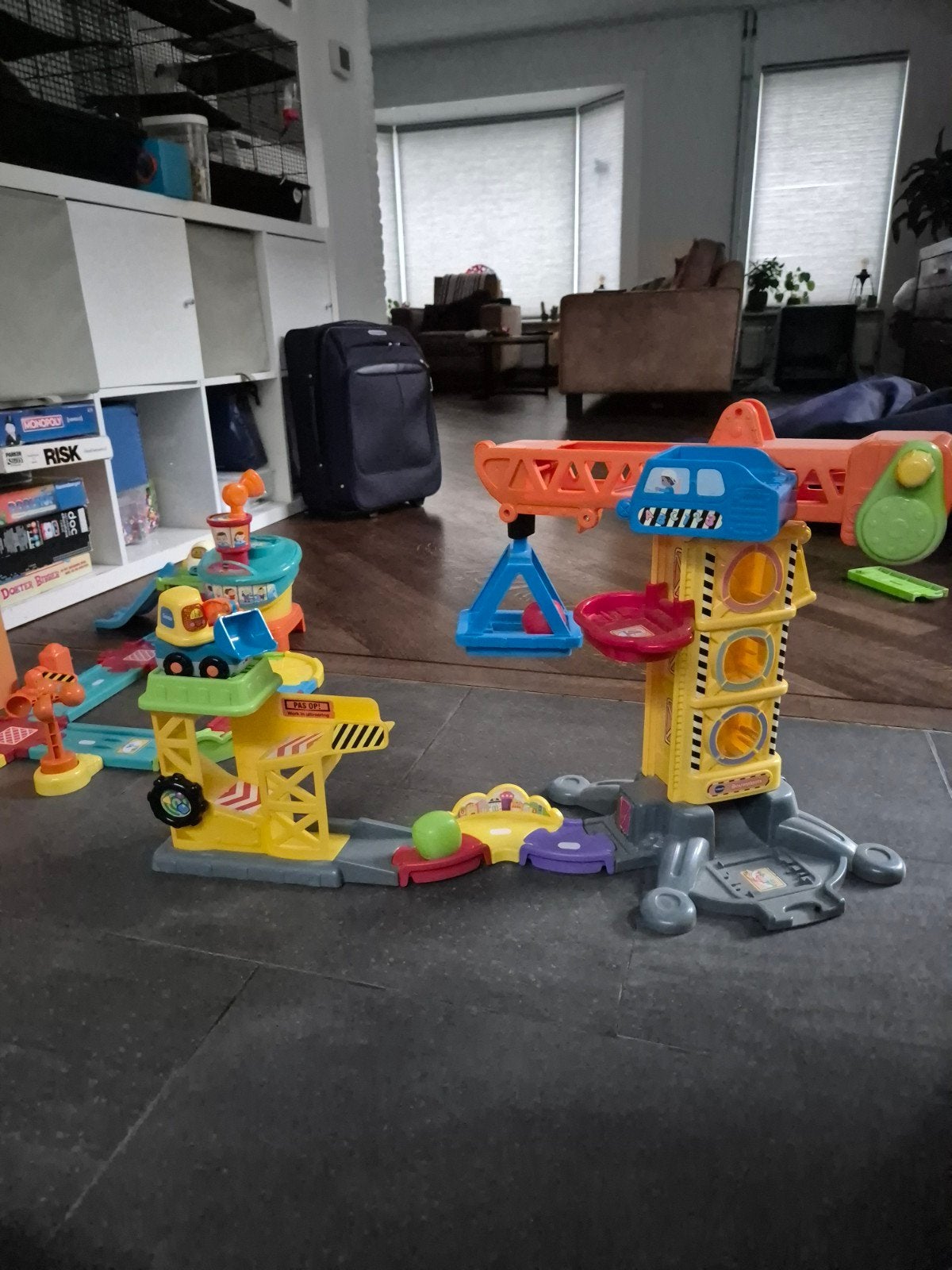 VTech Toet Toet Auto's Hijskraan met extra voertuigen, Ophalen of Verzenden, Gebruikt, Overige typen, Met licht