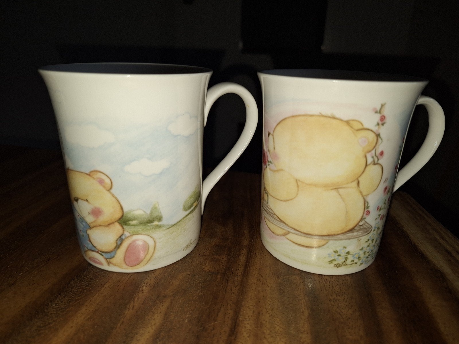 2 Forever Friends mokken - Schattige beren design, Zo goed als nieuw, Overige stijlen, Porselein, Mok