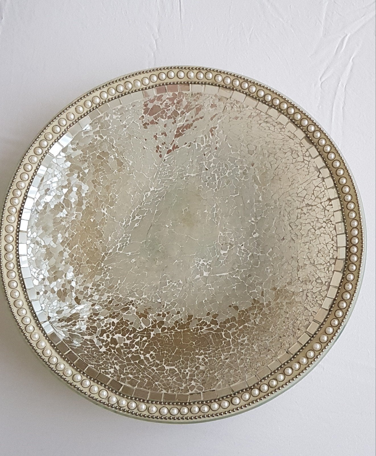 decoratie schaal, Ophalen, Zo goed als nieuw, Rond, Glas