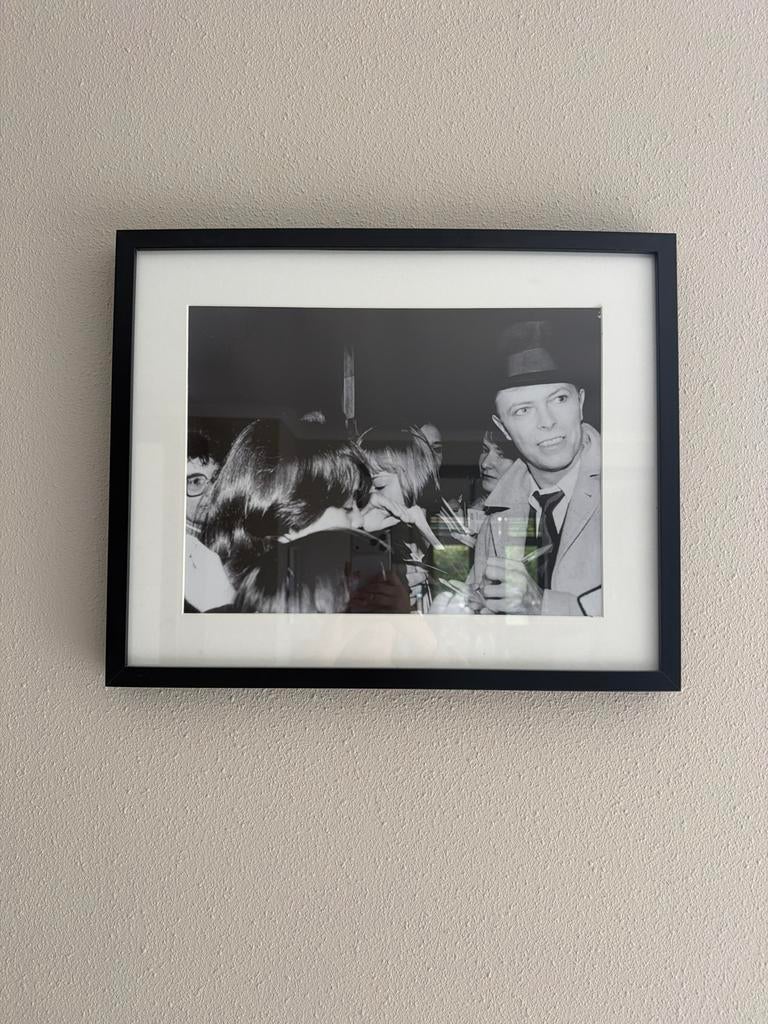 Ingelijste David Bowie foto met passe-partout, Ophalen of Verzenden