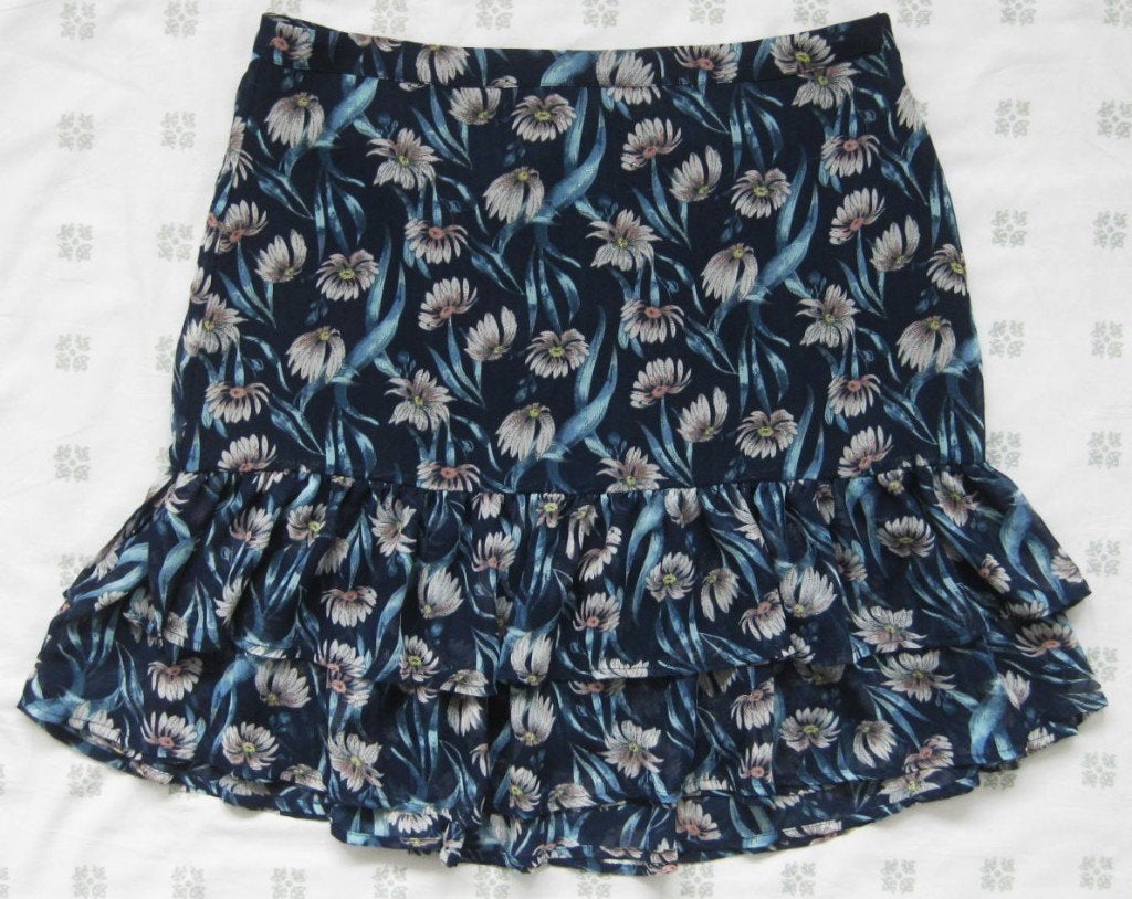 Silvian Heach rok, blauw met bloemen, strokenrok, maat M, Kleding | Dames, Rokken, Maat 38/40 (M), Blauw, Ophalen of Verzenden