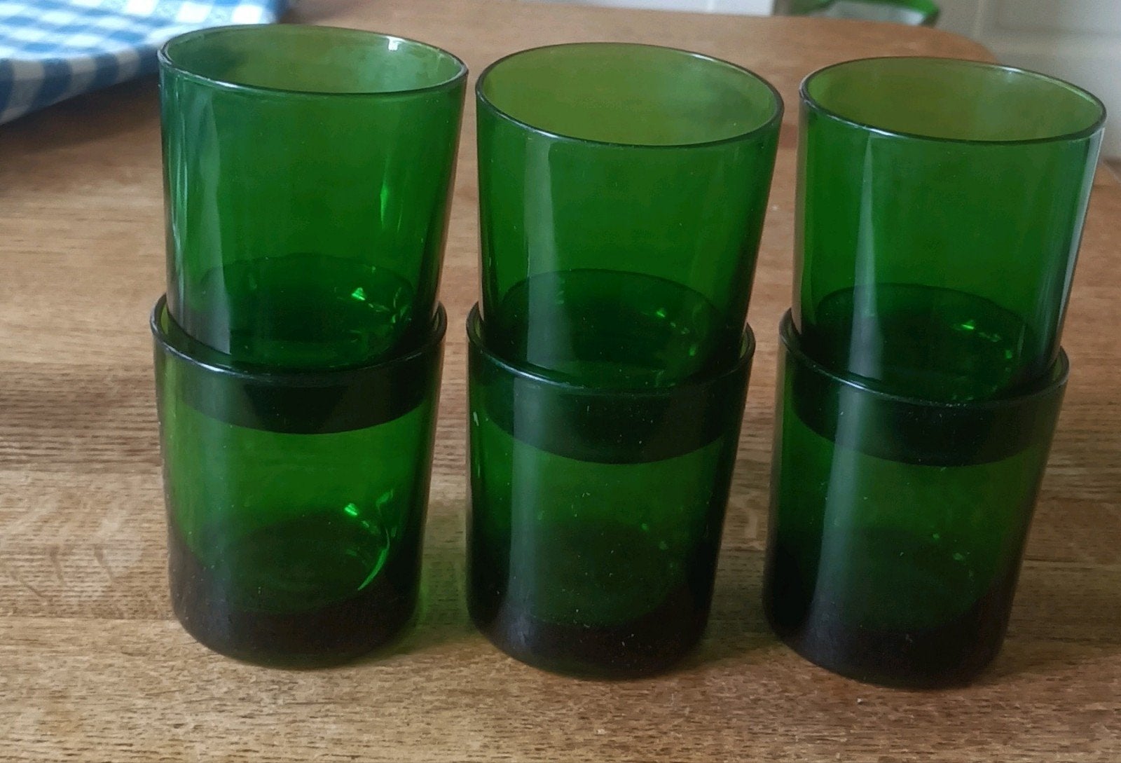 prachtige groene Franse drink glazen, Ophalen of Verzenden, Gebruikt, Waterglas