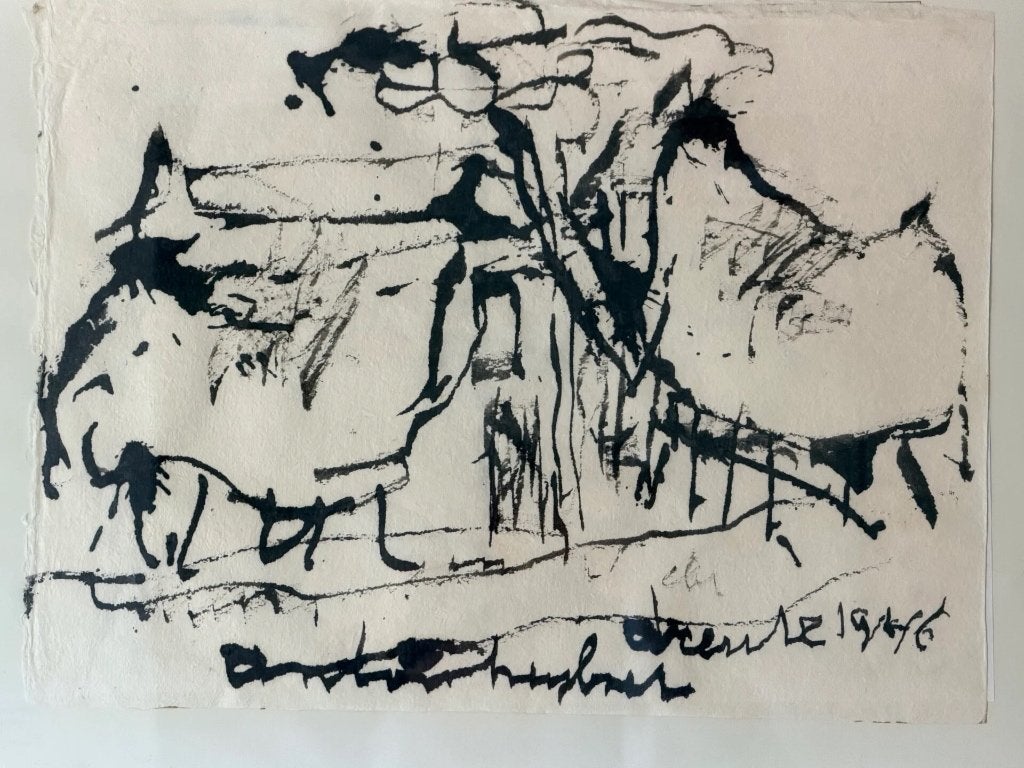 Anton Heyboer (1925 - 2005) Titel ; Drente uit 1946., Ets, Ophalen of Verzenden, Gesigneerd, Landschap
