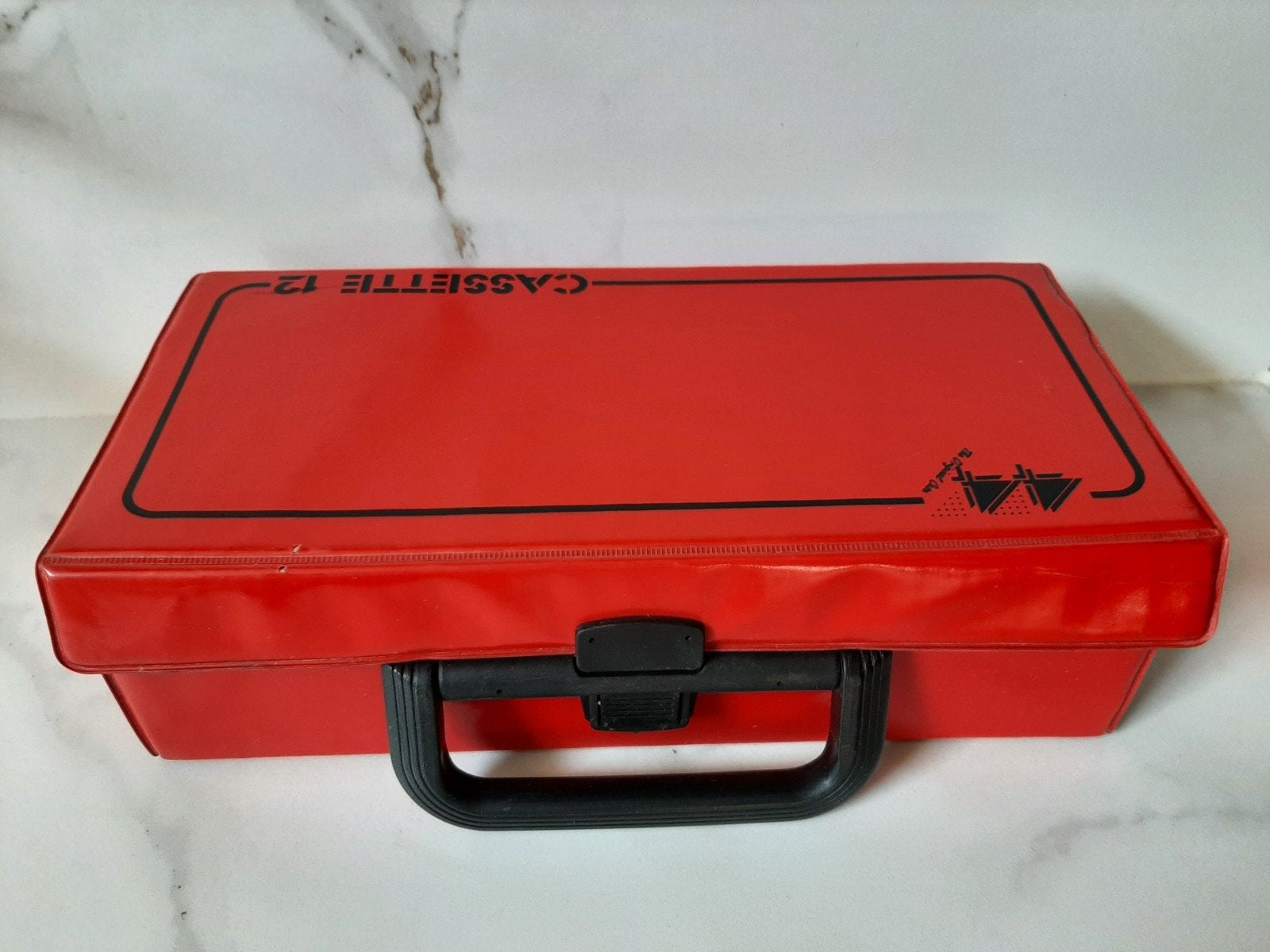Vintage rode cassette opbergkoffer – Ruimte voor 12 tapes –, Ophalen of Verzenden, Overige merken