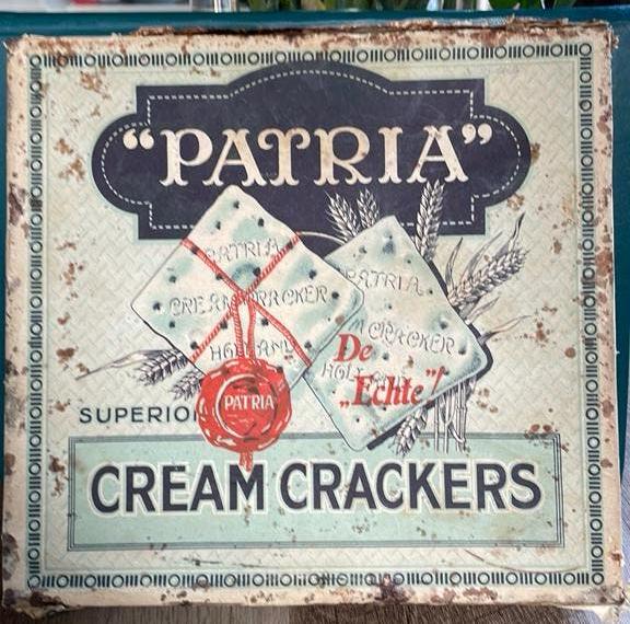 Vintage Patria Cream Crackers blik jaren ‘50, Verzamelen, Blikken, Gebruikt, Overige, Ophalen of Verzenden