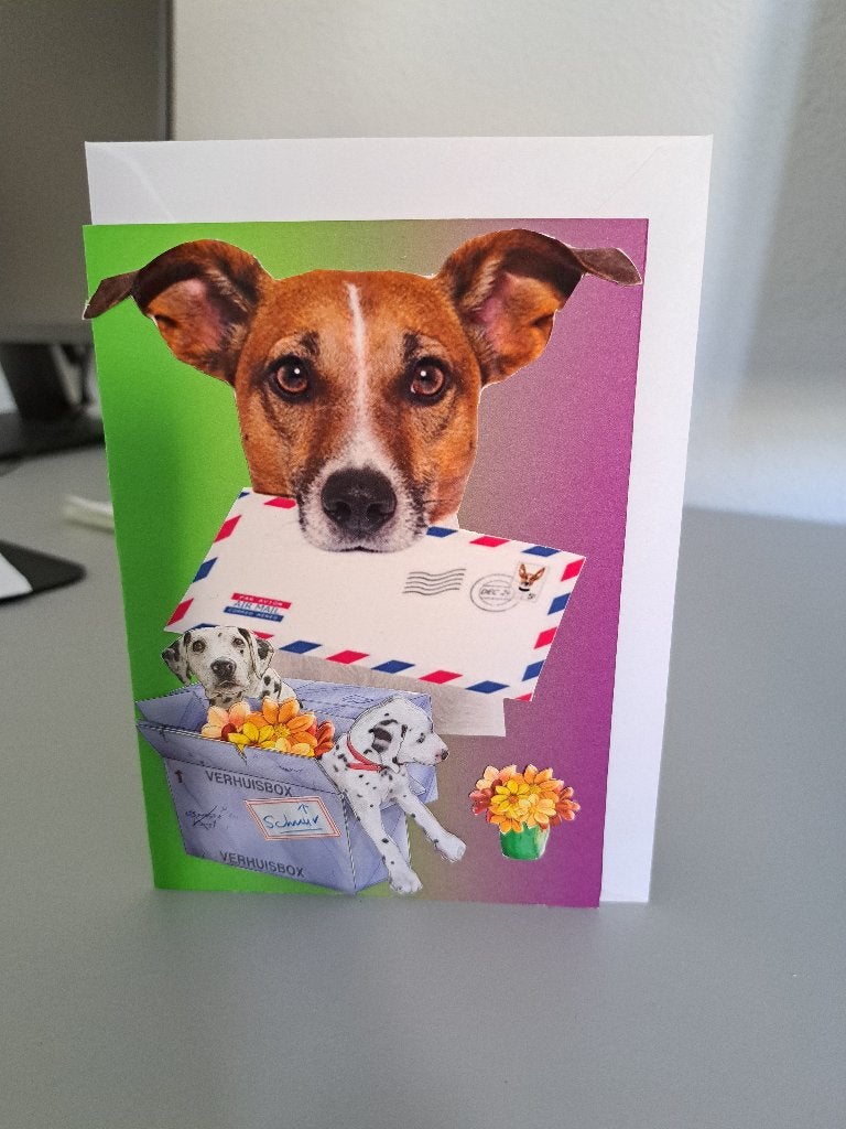 kaart nr 4 verhuisd met envelop, Hobby en Vrije tijd, Kaarten | Zelfgemaakt, Ophalen of Verzenden, Nieuw, Overige thema's