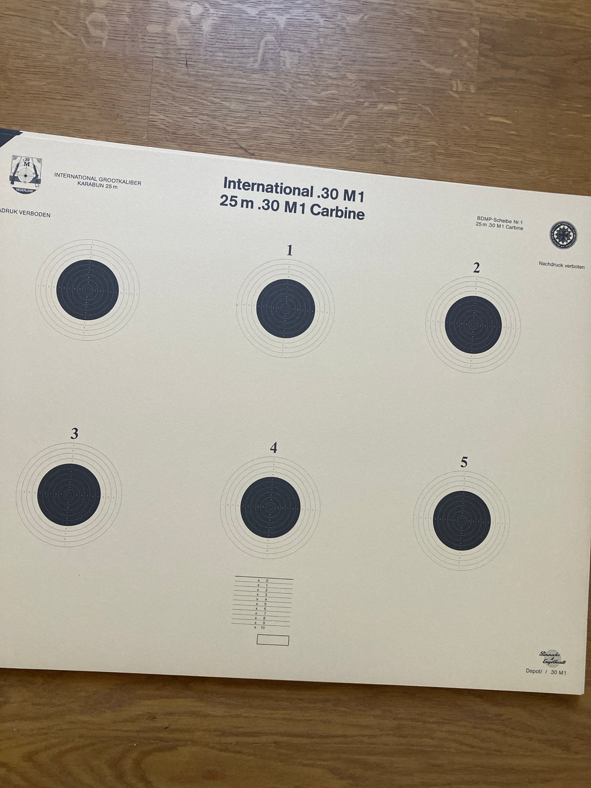 International .30 M1 Schietkaarten 25m, Verzenden