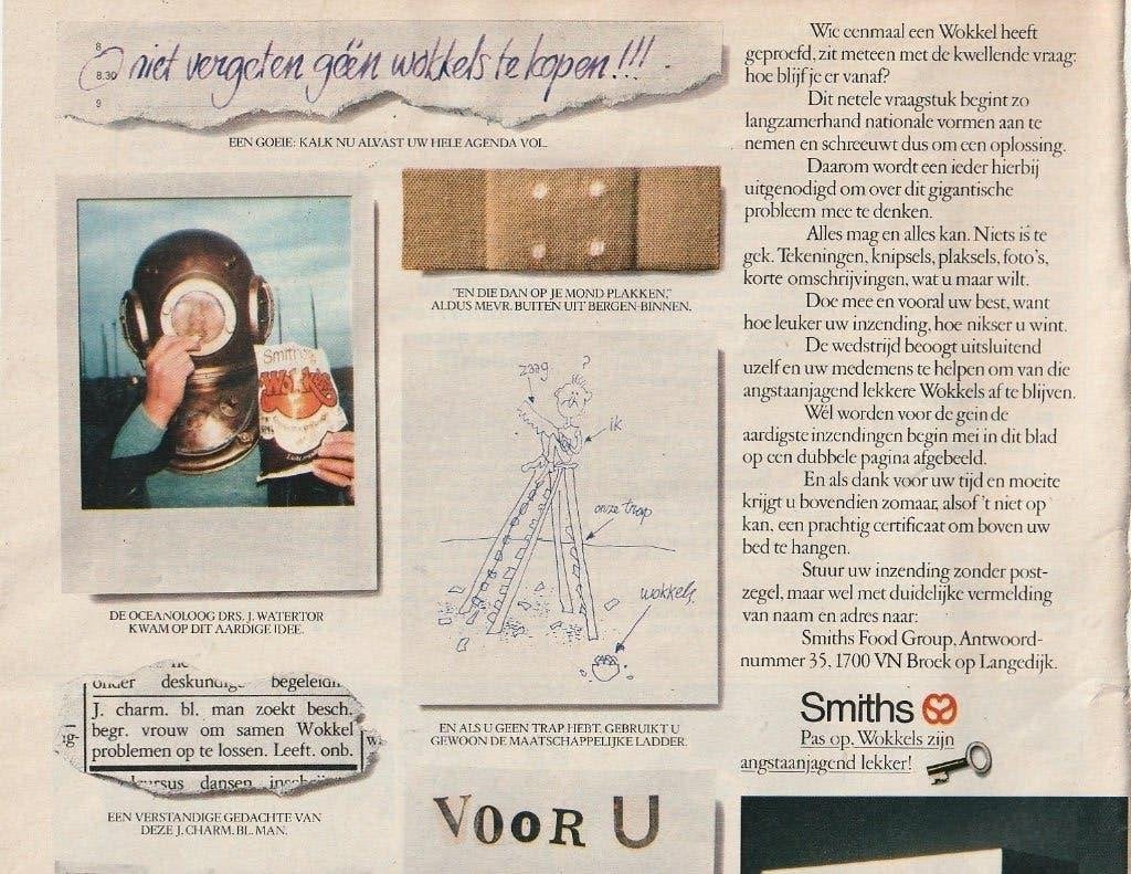 Retro reclame 1980 Smiths chips Broek op Langedijk wokkels, Verzenden, Overige typen