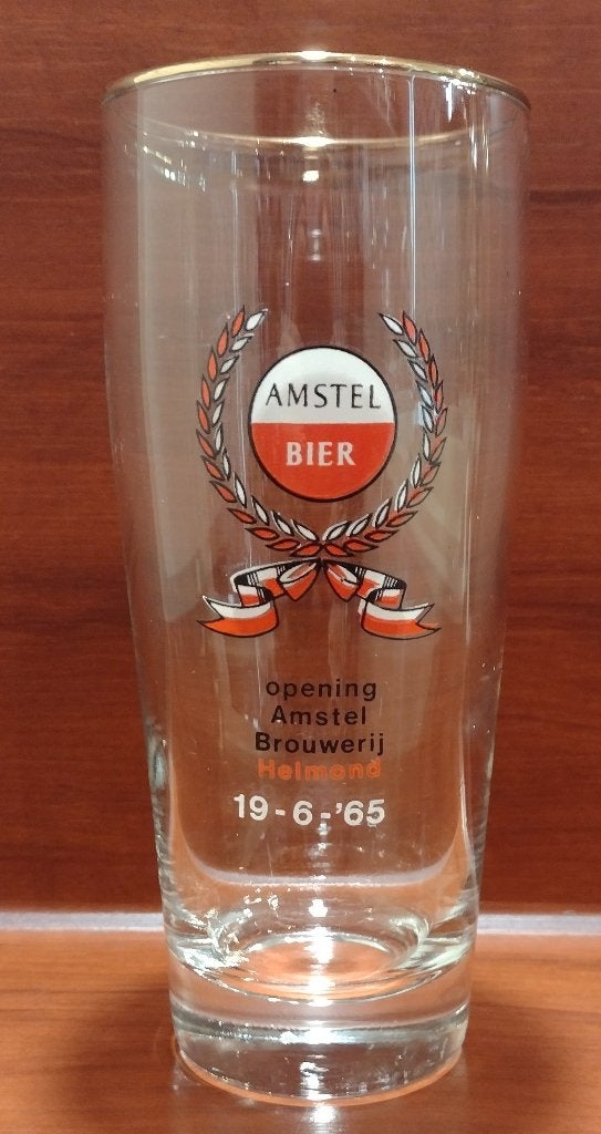 Amstel Glas “Opening Brouwerij Helmond 1965” 25cl. (D), Ophalen of Verzenden, Gebruikt, Glas of Glazen, Amstel