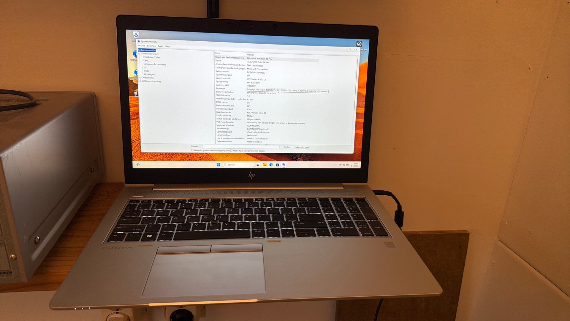 HP EliteBook 850 G6 - i7-8565U, 1.80GHz, Computers en Software, Windows Laptops, Ophalen, Gebruikt, Qwerty, Minder dan 2 Ghz