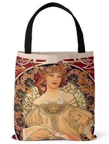 Alphonse Mucha \' Reverie\' Canvas Tas voor laptop ipad, Verzenden