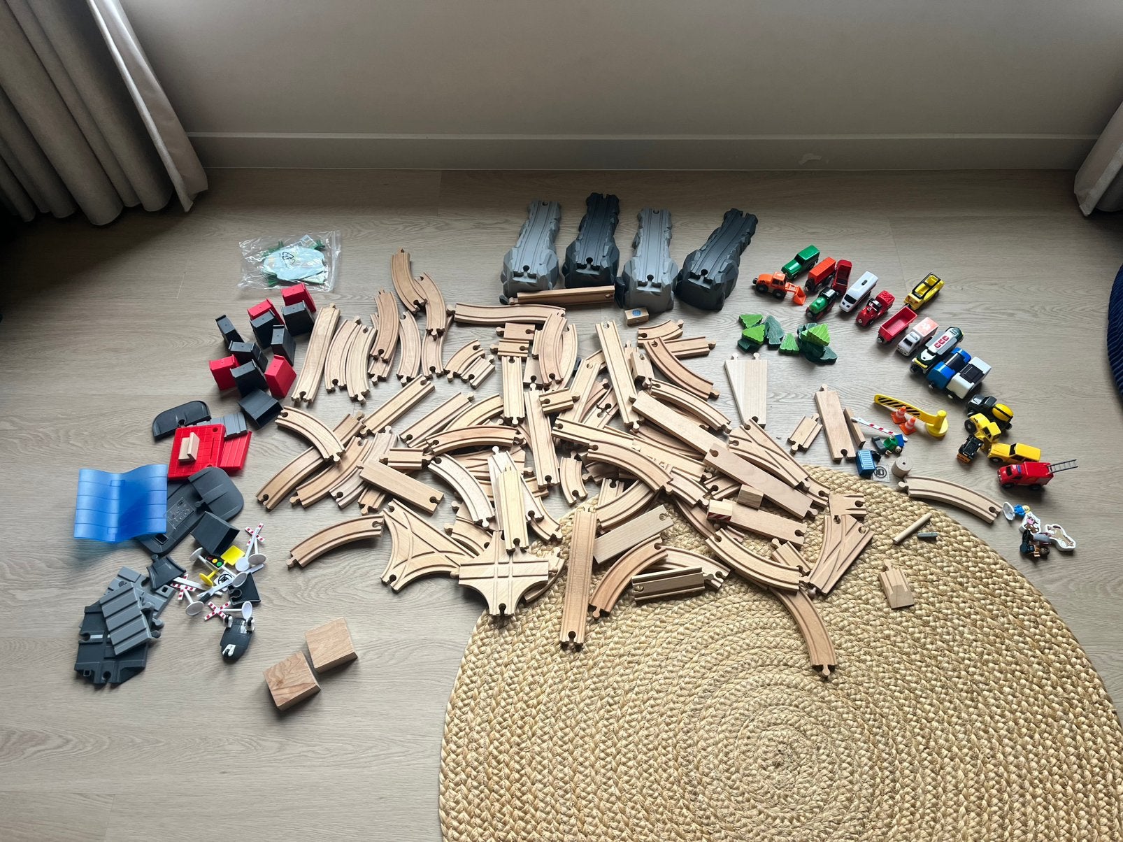 Houten treinbaan, grote verzameling, Ophalen of Verzenden, Gebruikt, Overige typen