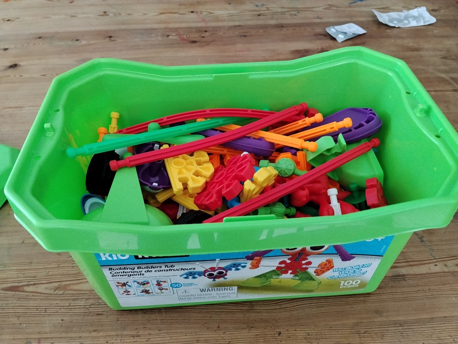 Kid K'nex Bouwset - Budding Builders Tub (100 stuks), Kinderen en Baby's, Speelgoed | Bouwstenen, Ophalen of Verzenden, Gebruikt
