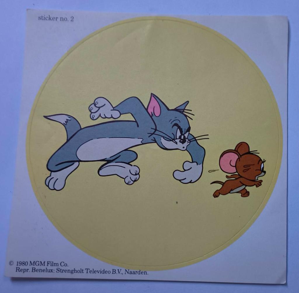 Sticker Tom & Jerry nr.2, Verzamelen, Ophalen of Verzenden, Zo goed als nieuw, Strip of Tekenfilm