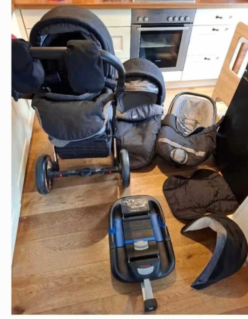 Set wandelwagen zitje en ligbed, maxicosi en base, Kinderen en Baby's, Ophalen, Gebruikt, Combiwagen, Overige merken