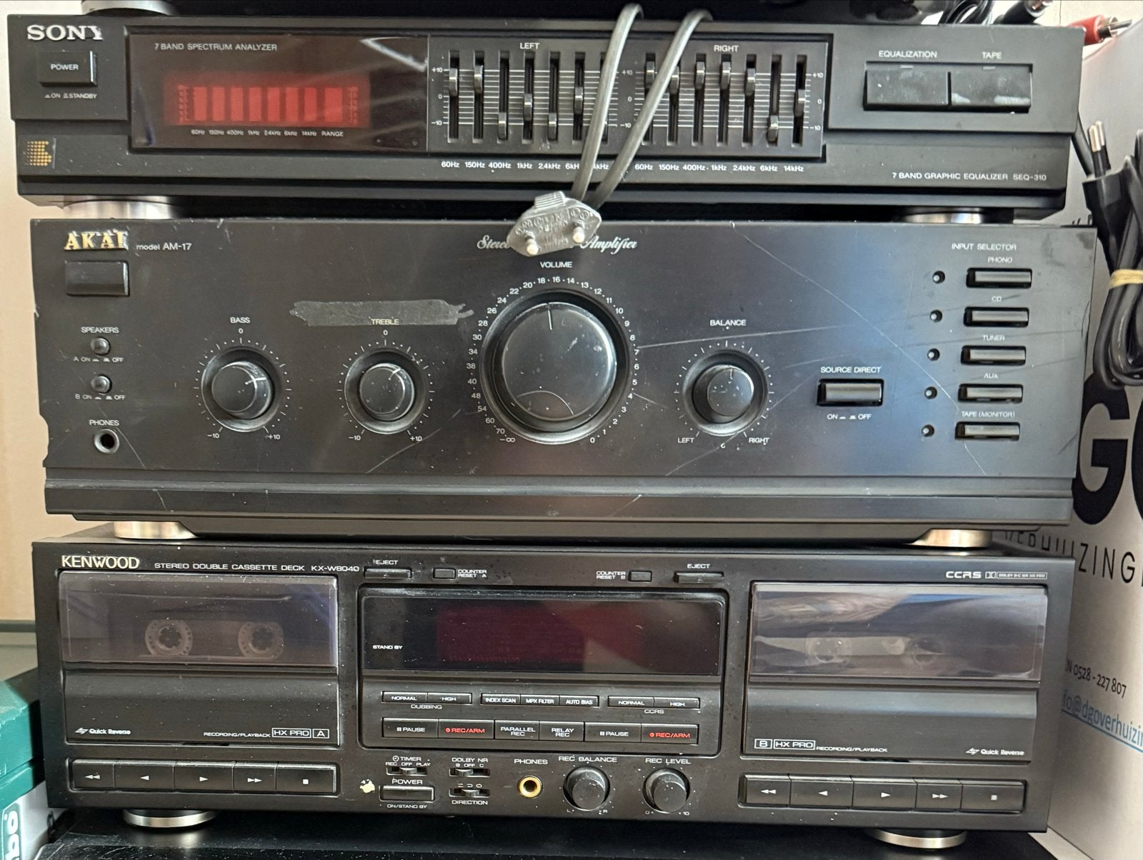 Vintage audio set – Akai / Kenwood / Sony / Philips, Gebruikt, Losse componenten, Ophalen, Tuner of Radio
