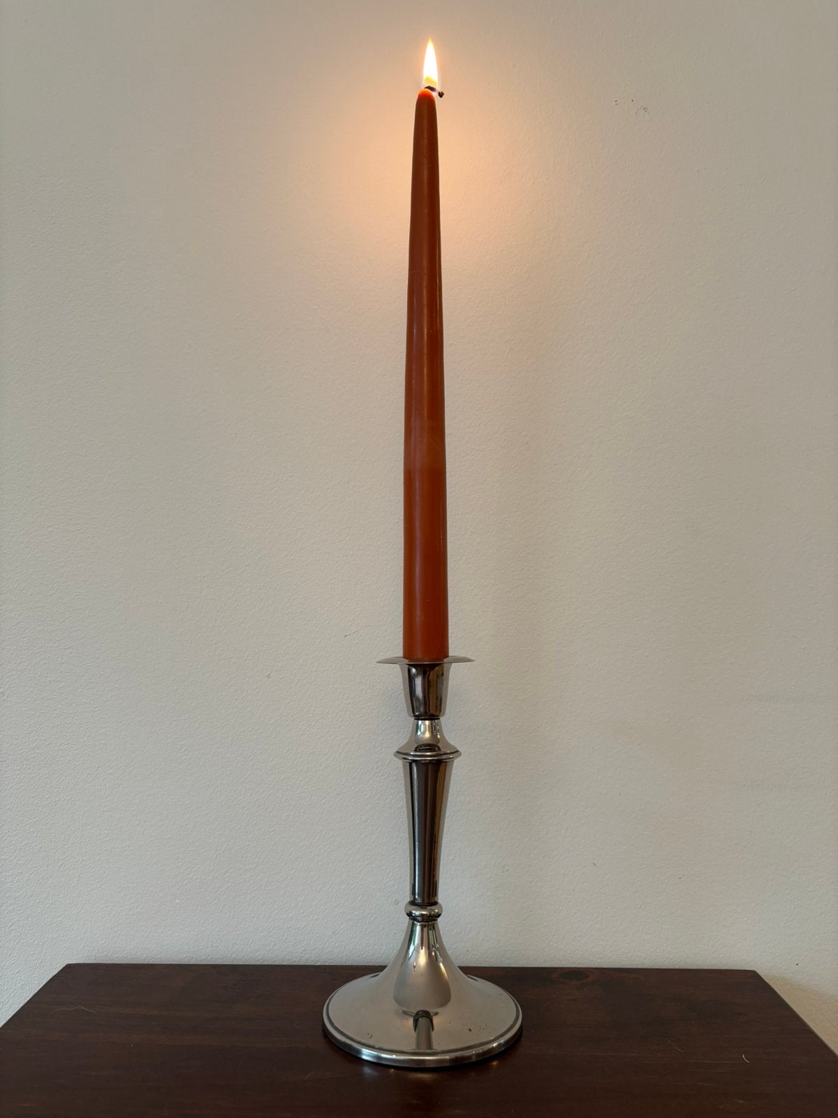 Vintage verzilverde kandelaar, Ophalen of Verzenden, Zilver