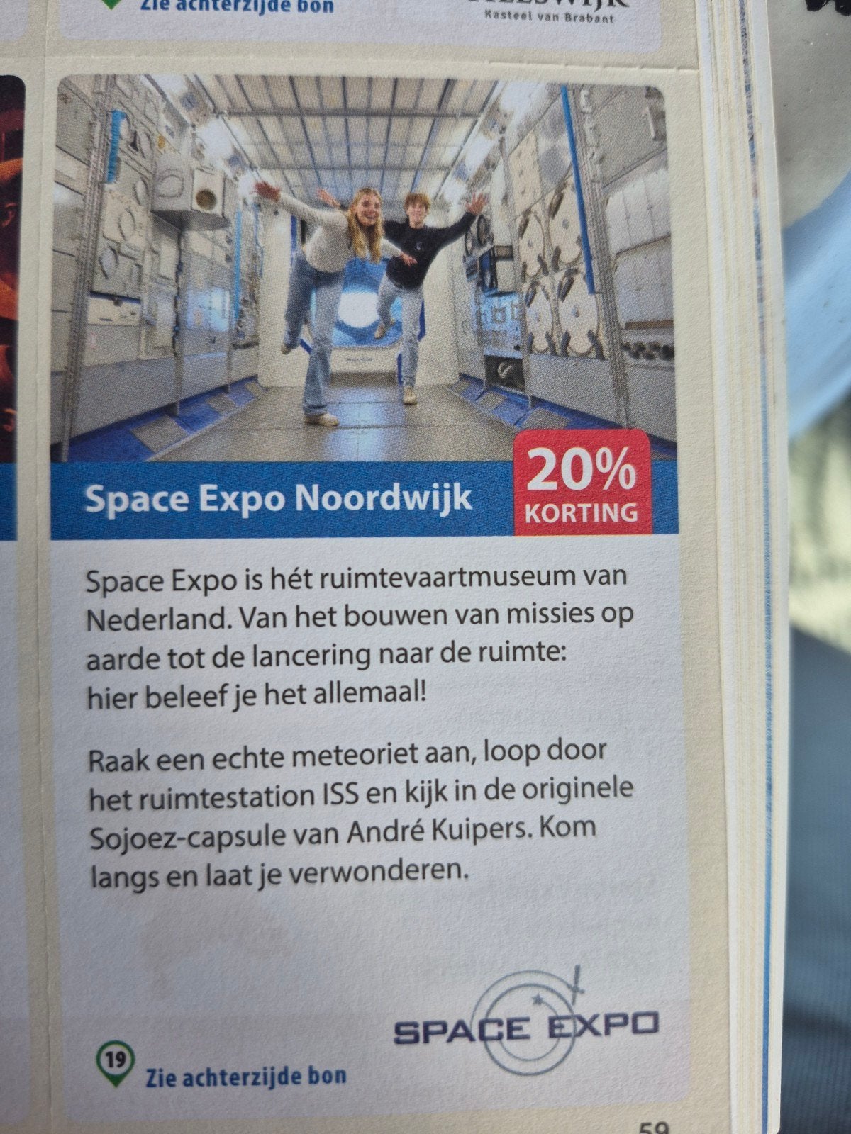 Space expo noordwijk 20% korting, Kortingsbon