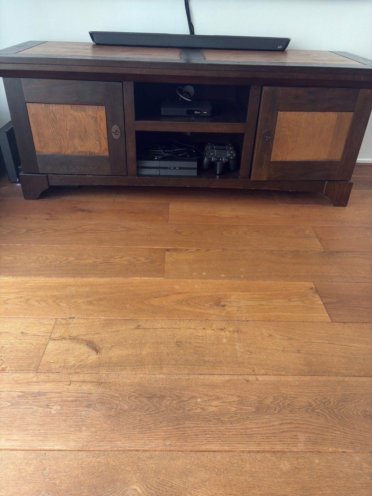 Tv kast teak, Ophalen, 150 tot 200 cm, Teakhout, Zo goed als nieuw