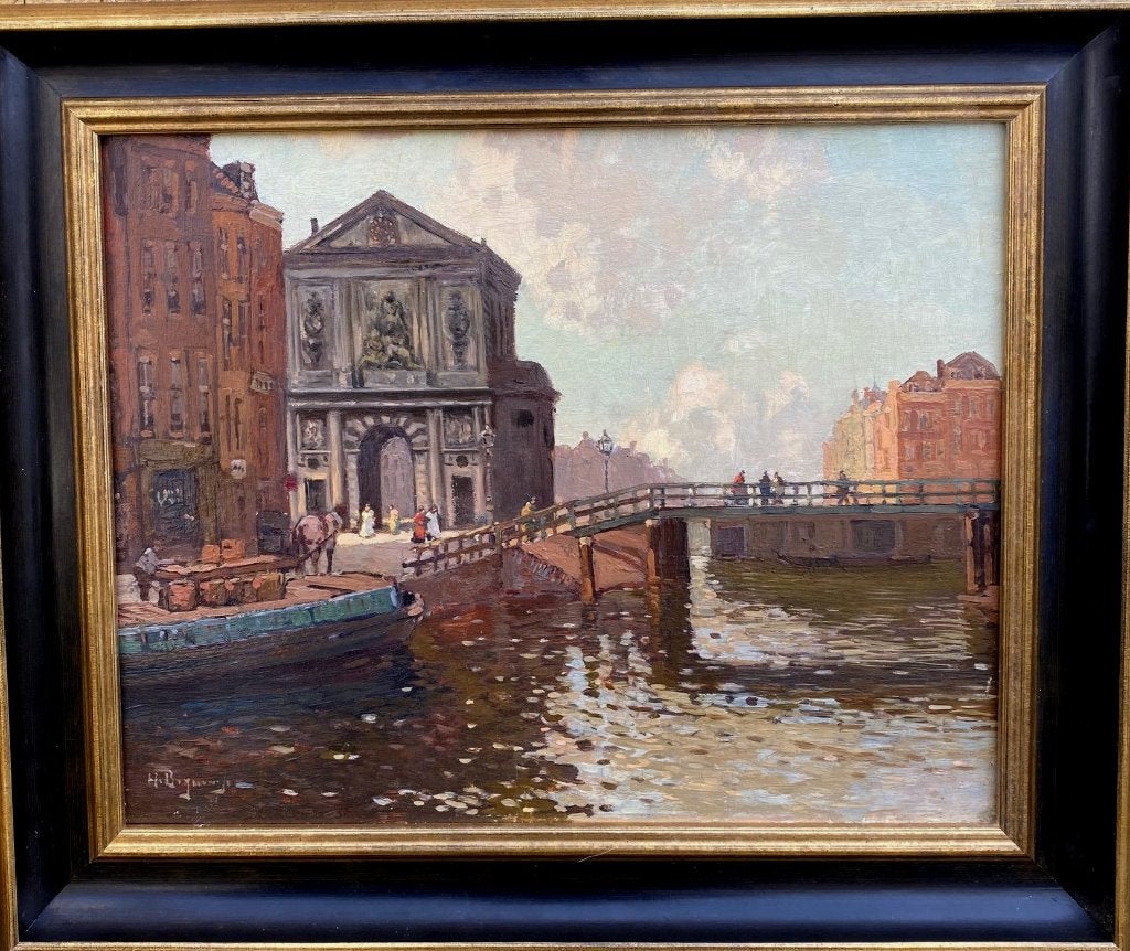 =Herman Bogman jr 1890-1975===stadsgezicht Rotterdam=, Antiek en Kunst, Ophalen of Verzenden