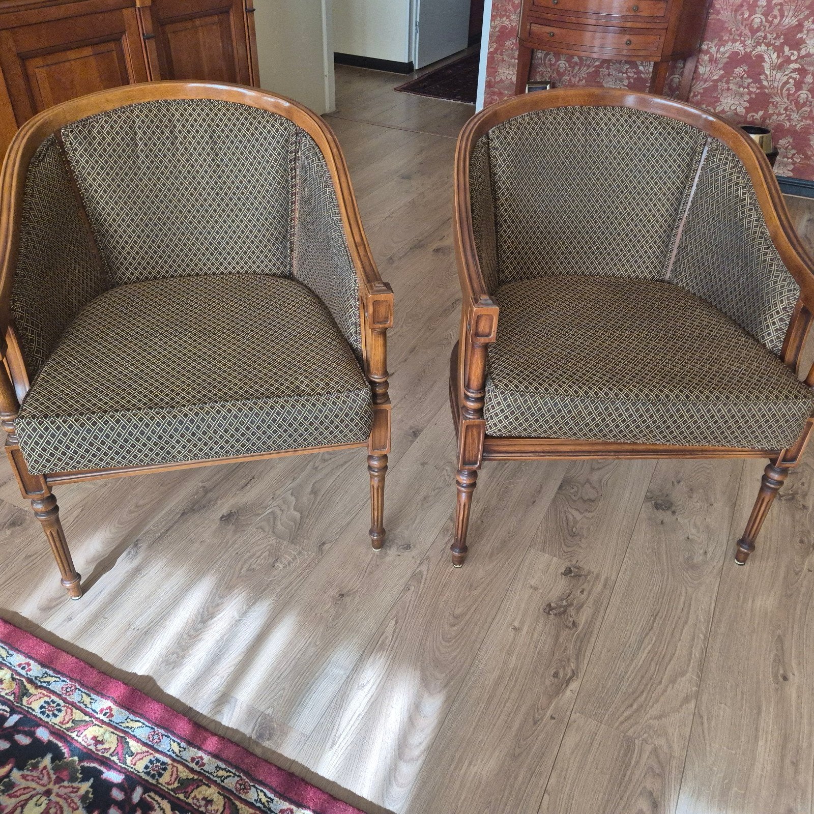 fauteuils 2 stuks, Ophalen, Zo goed als nieuw, 50 tot 75 cm, Hout