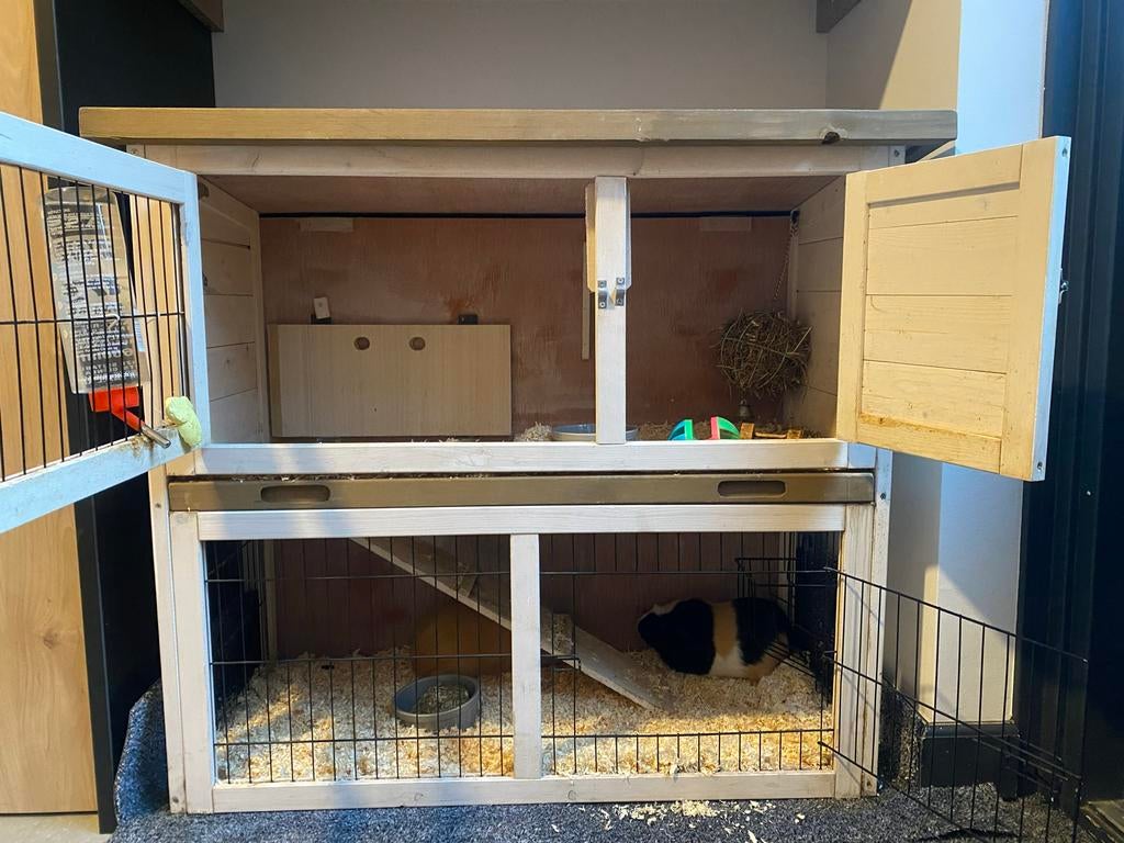 Konijnen/cavia kooi, Dieren en Toebehoren, Knaagdieren en Konijnen | Hokken en Kooien, Kooi, Zo goed als nieuw, 75 tot 110 cm