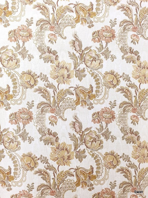 11756 Textiellook vintage barok bloemenbehang in crème swiet, Ophalen of Verzenden, Beige