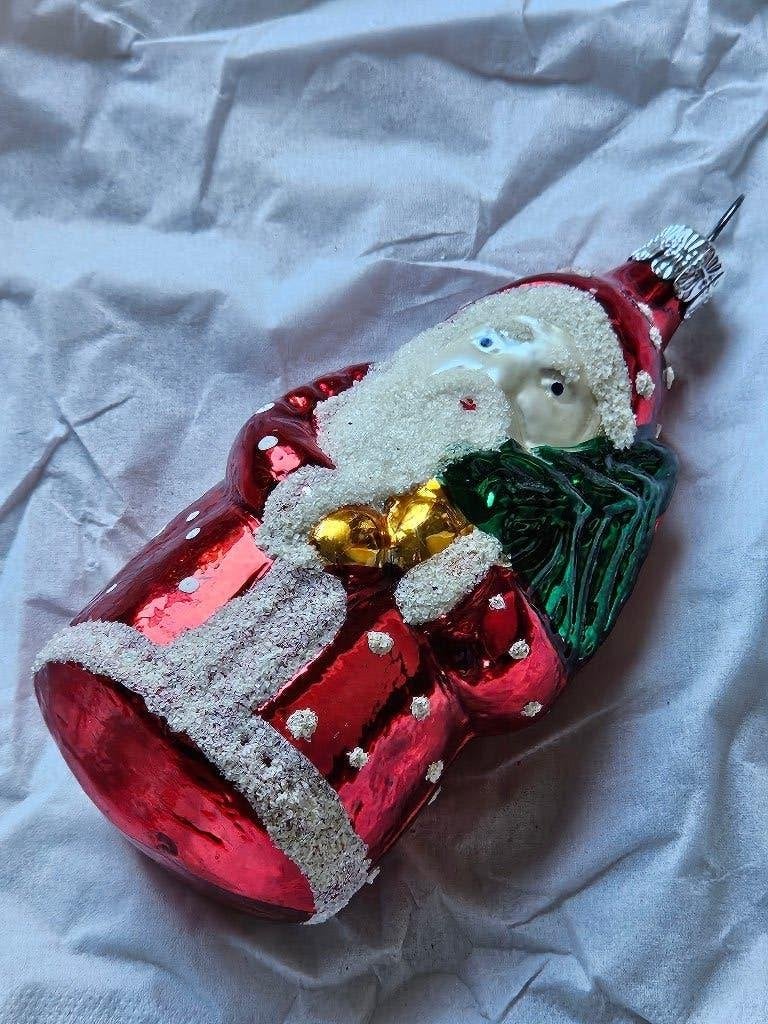 Vintage glazen kerstman kerstboom hanger, Diversen, Kerst, Ophalen of Verzenden, Gebruikt