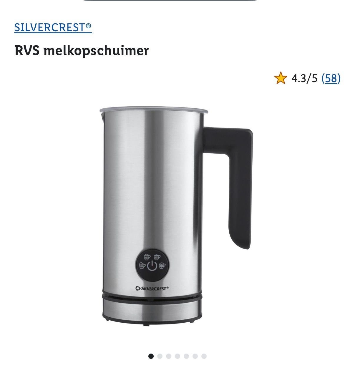 SilverCrest RVS Melkopschuimer - Perfect schuim in no time, Witgoed en Apparatuur, Melkopschuimers, Ophalen of Verzenden, Nieuw