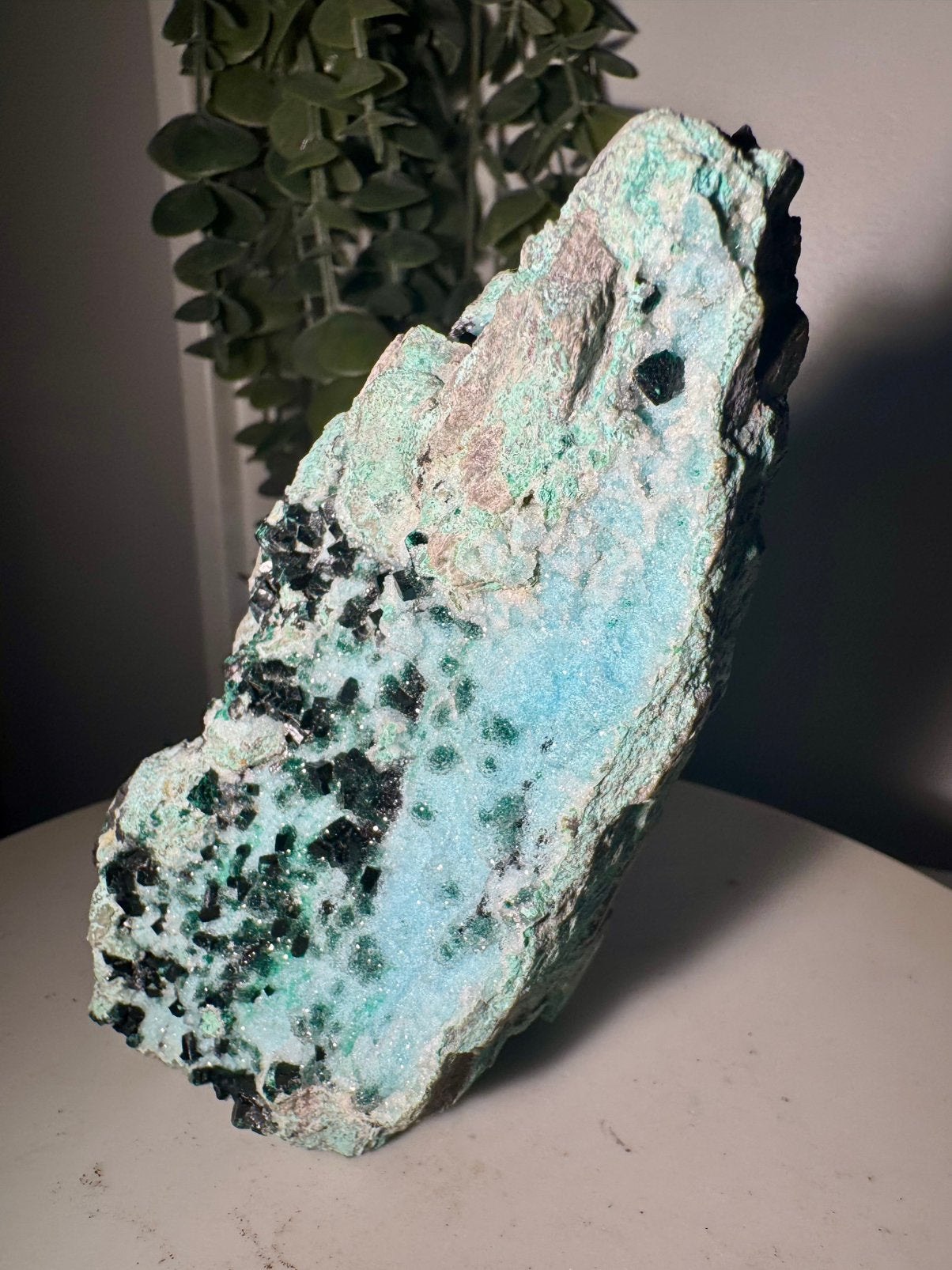 Druzy chrysocolla met malachiet Congo, Ophalen of Verzenden, Mineraal