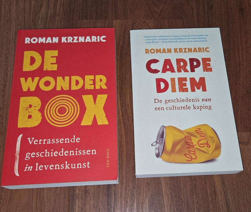 Roman Krznaric - De Wonderbox & Carpe Diem (2 boeken), Boeken, Ophalen of Verzenden, Zo goed als nieuw, Roman Krznaric