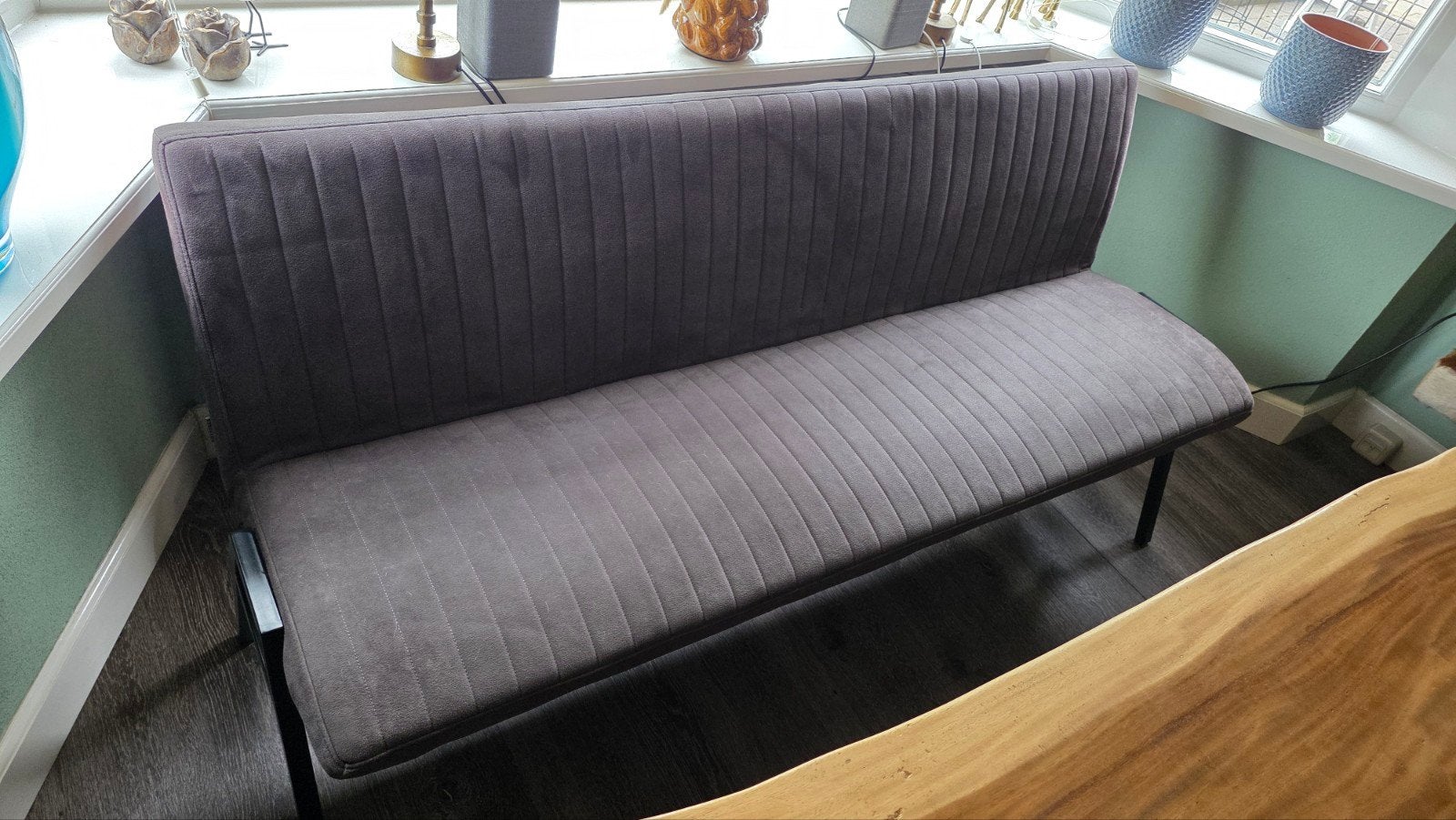 Moderne gestoffeerde eettafel bank - 170 cm breed, 150 tot 200 cm, Onbekend, Driepersoons, 75 tot 100 cm