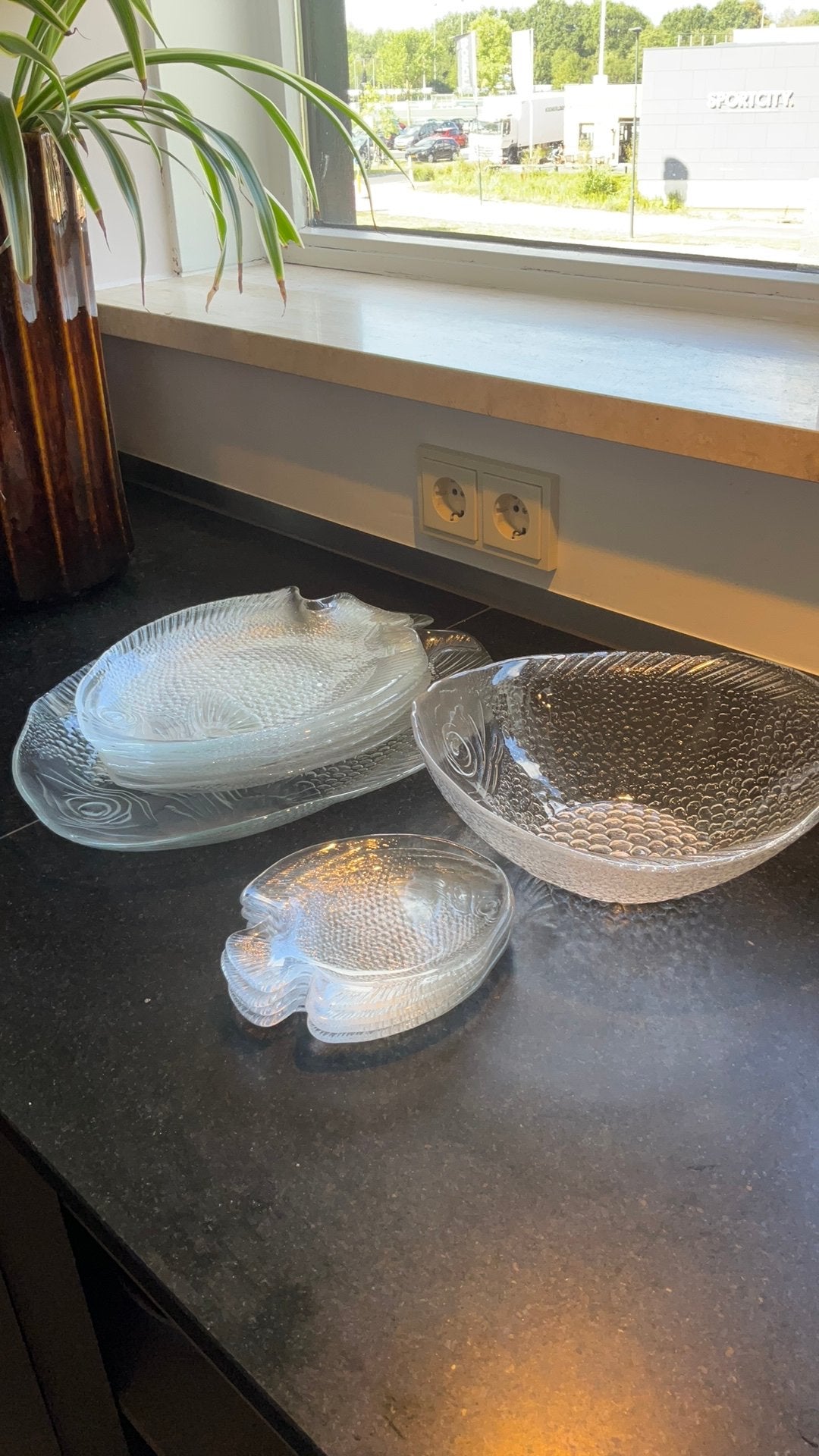 Vis servies glas, Ophalen, Zo goed als nieuw