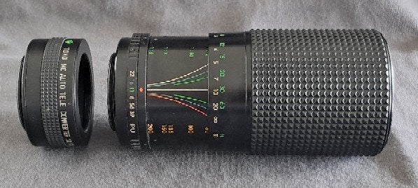 Luxon zoomlens 80-200mm 1:3.9 M42 P-draad + teleconverter 2x, Ophalen of Verzenden, Gebruikt, Telelens, Zoom
