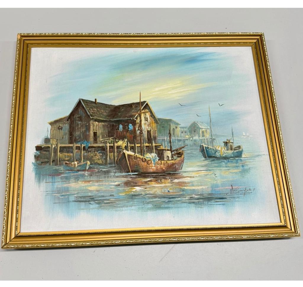 ALAN J. SIMPSON 1941-07 Gesigneerd olie-schilderij kunst art, Ophalen of Verzenden