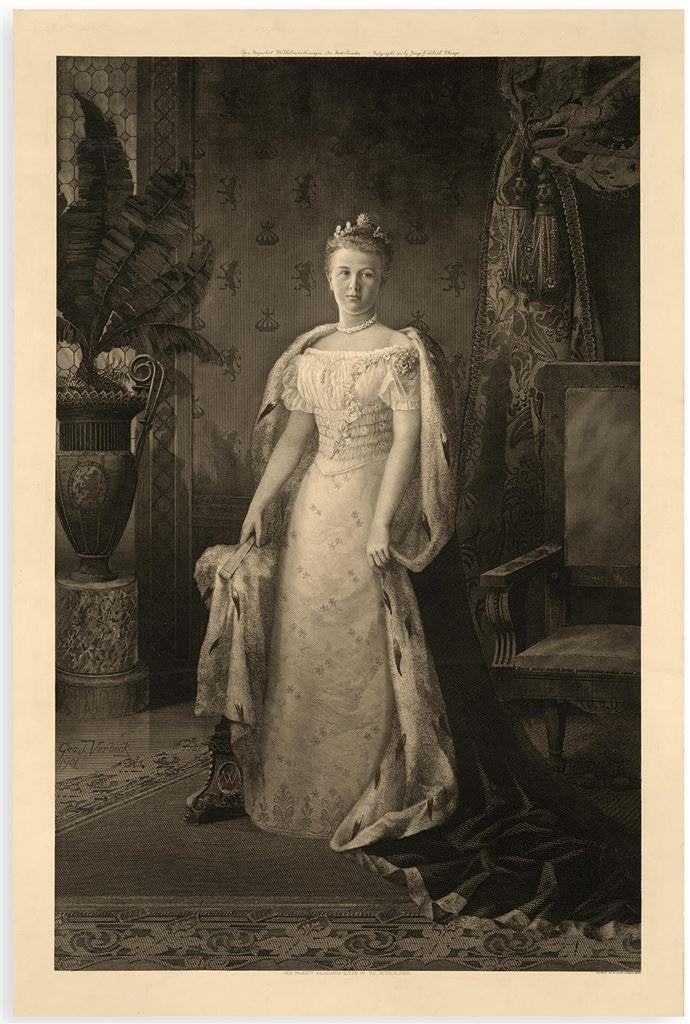 Koningin Wilhelmina Poster Affiche 40x60cm Koninklijk huis, Verzenden, Nieuw, Kaart, Foto of Prent