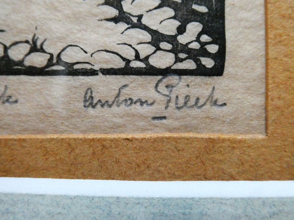 Originele houtsnede Anton Pieck Het Hemdsmouwken Lier België, Antiek en Kunst, Kunst | Etsen en Gravures, Ingelijst, Stadsgezicht
