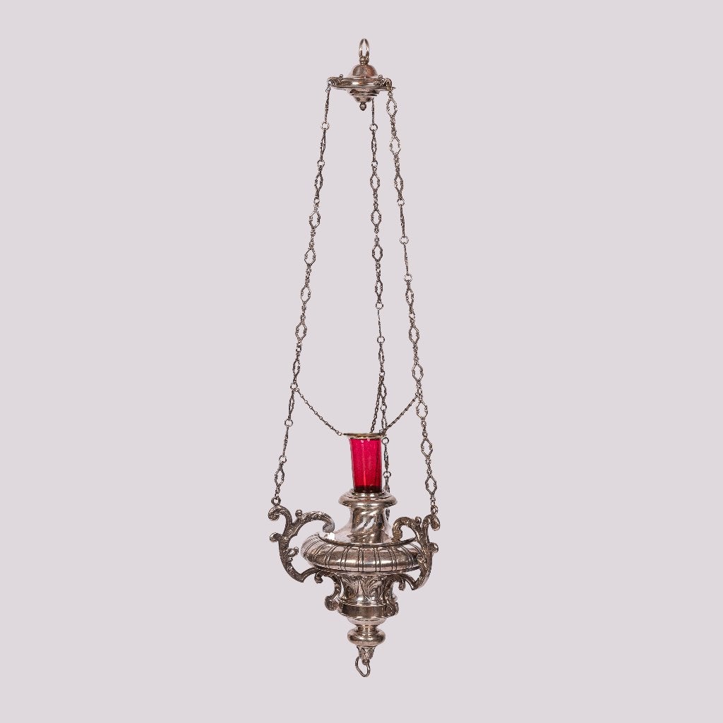 Godslamp, 19e-eeuw, verzilverd, Ophalen of Verzenden