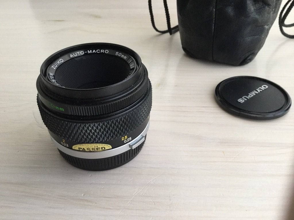 Olympus Zuiko macrolens 50 mm 1:3.5, Ophalen, Olympus, Zo goed als nieuw, Macrofunctie