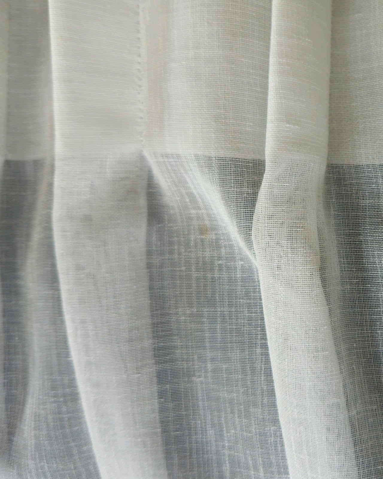 Witte vitrage met enkele plooi - 130 x 230 cm, Vitrage, Wit, Ophalen of Verzenden, Zo goed als nieuw