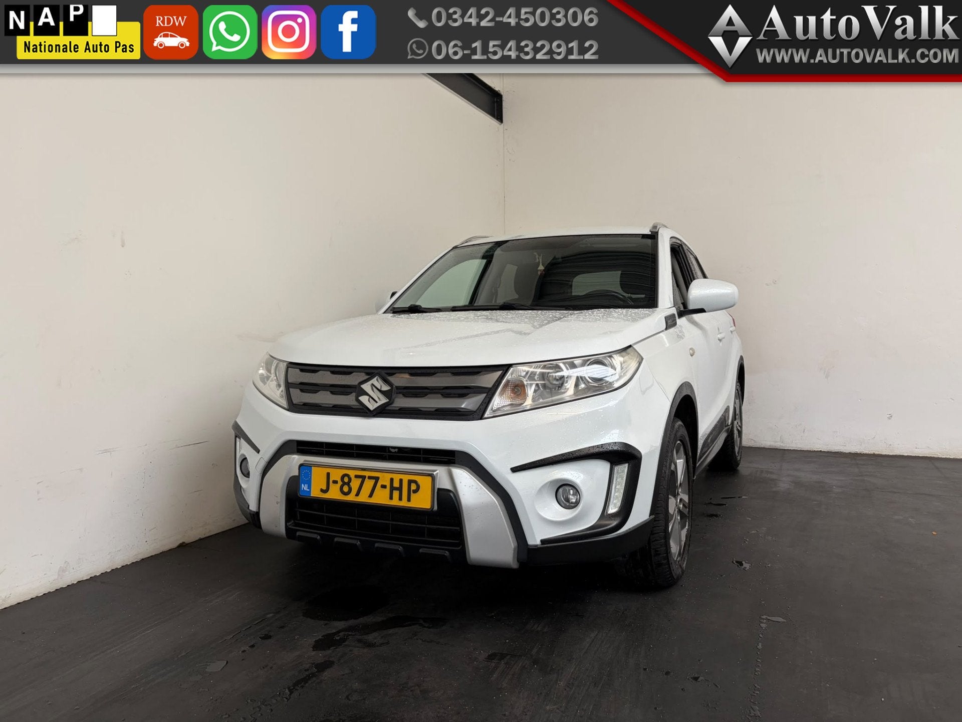 Suzuki Vitara 1.6 Exclusive Allgrip (bj 2015), Auto's, Euro 6, 4 cilinders, 400 kg, Wit