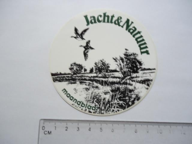 sticker oud Jacht jager wild natuur retro jachtpost vogel, Verzenden, Zo goed als nieuw, Bedrijf of Vereniging
