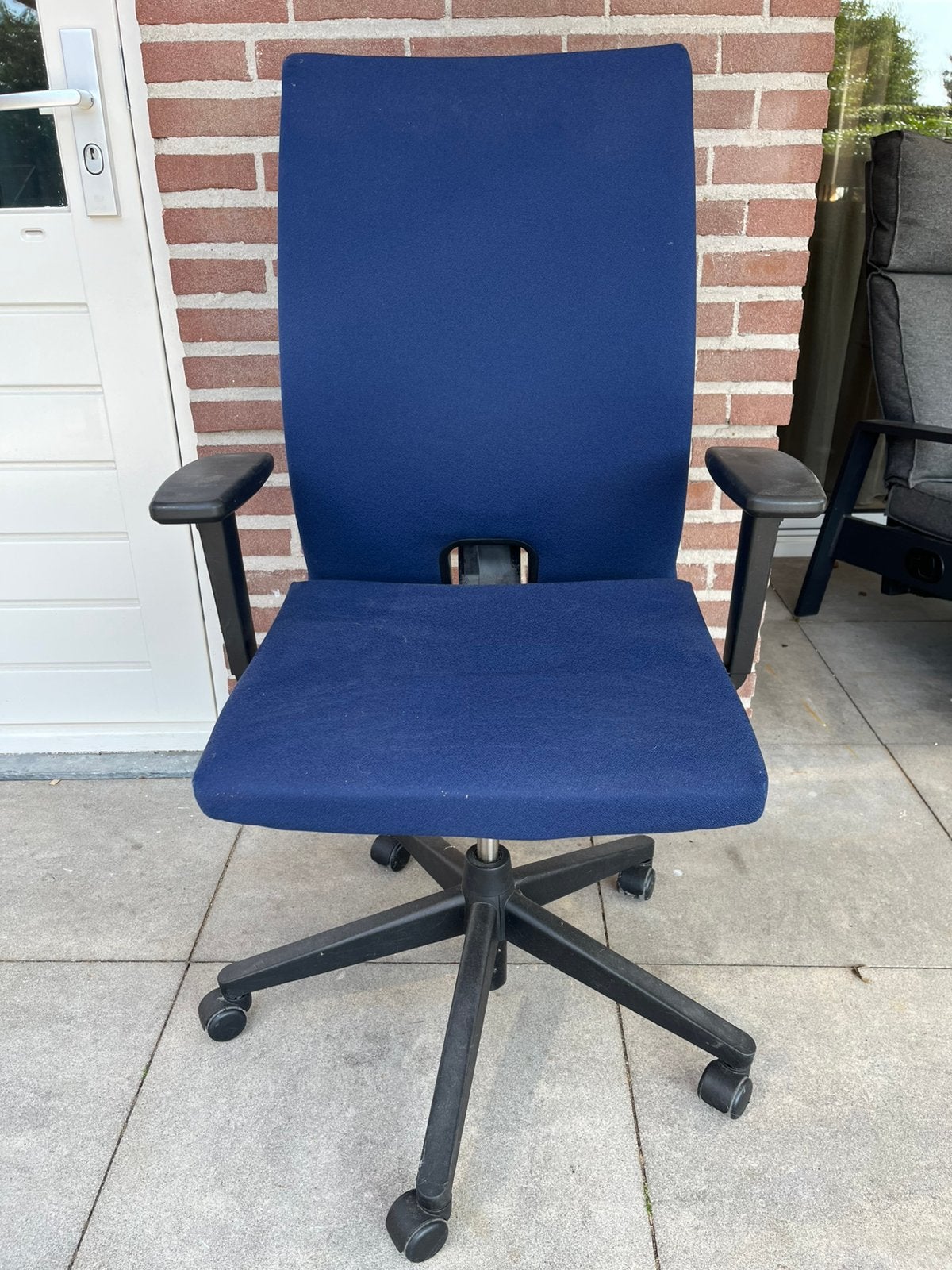 Bureaustoel blauw, kantoor-kwaliteit, Ophalen, Zo goed als nieuw, Blauw