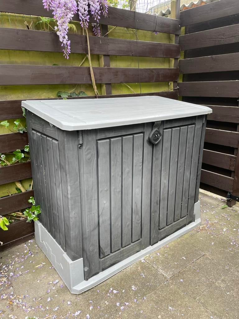 Kunststof opbergbox voor tuin, Tuin en Terras, Ophalen, Zo goed als nieuw, Kunststof, Containerberging