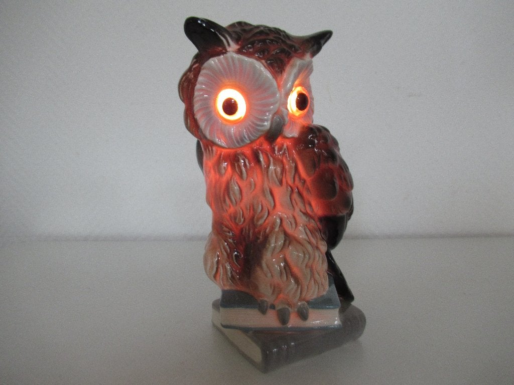 vintage Goebel tafellampje uiltje  porselein met verlichting, Ophalen, Vintage