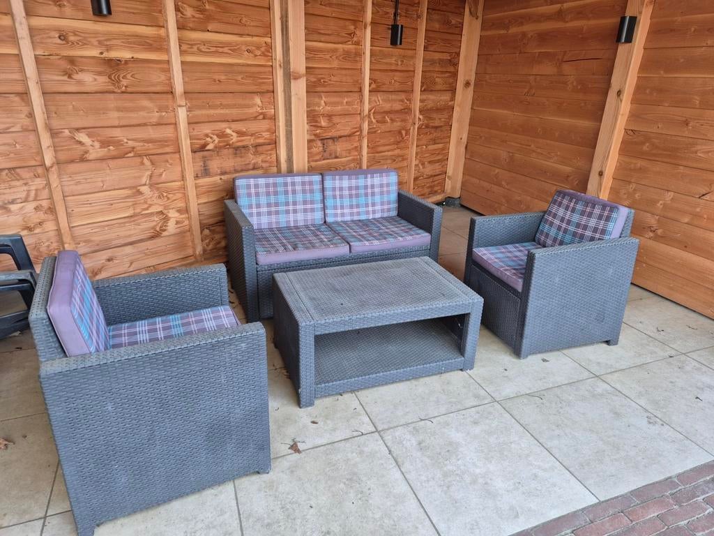 Tuinset - gebruikt maar kan nog prima een ronde mee, Tuin en Terras, Ophalen, Gebruikt