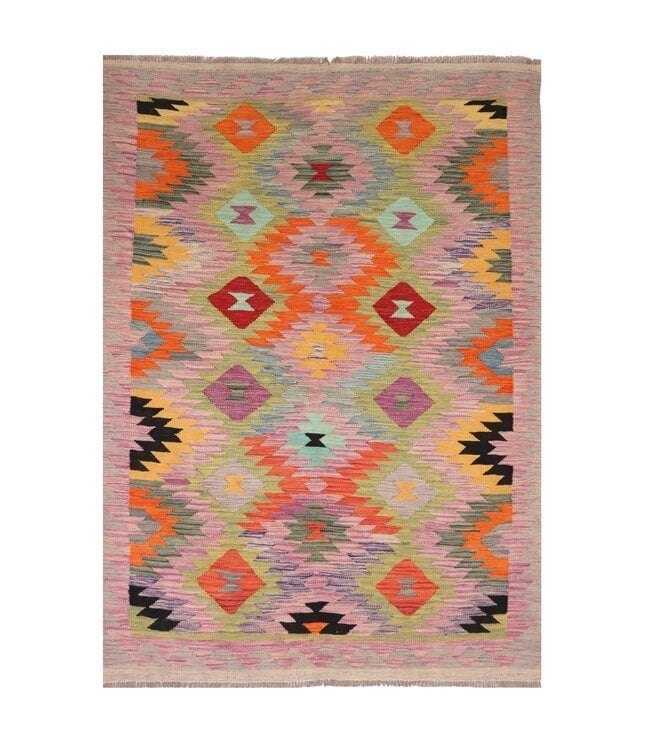 Handgeweven Traditioneel Kelim Vloerkleed Wol 202x151 cm, 150 tot 200 cm, Ophalen of Verzenden, ...., Sadikaberdy@gmail.com