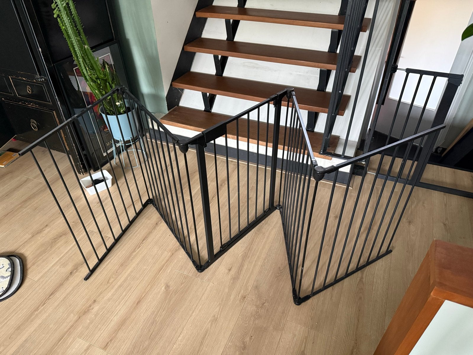 Homesy traphekje, 5 stuks panelenhek - 304cm. Zwart metaal, Overige typen, Ophalen of Verzenden, Zo goed als nieuw, 115 cm of meer